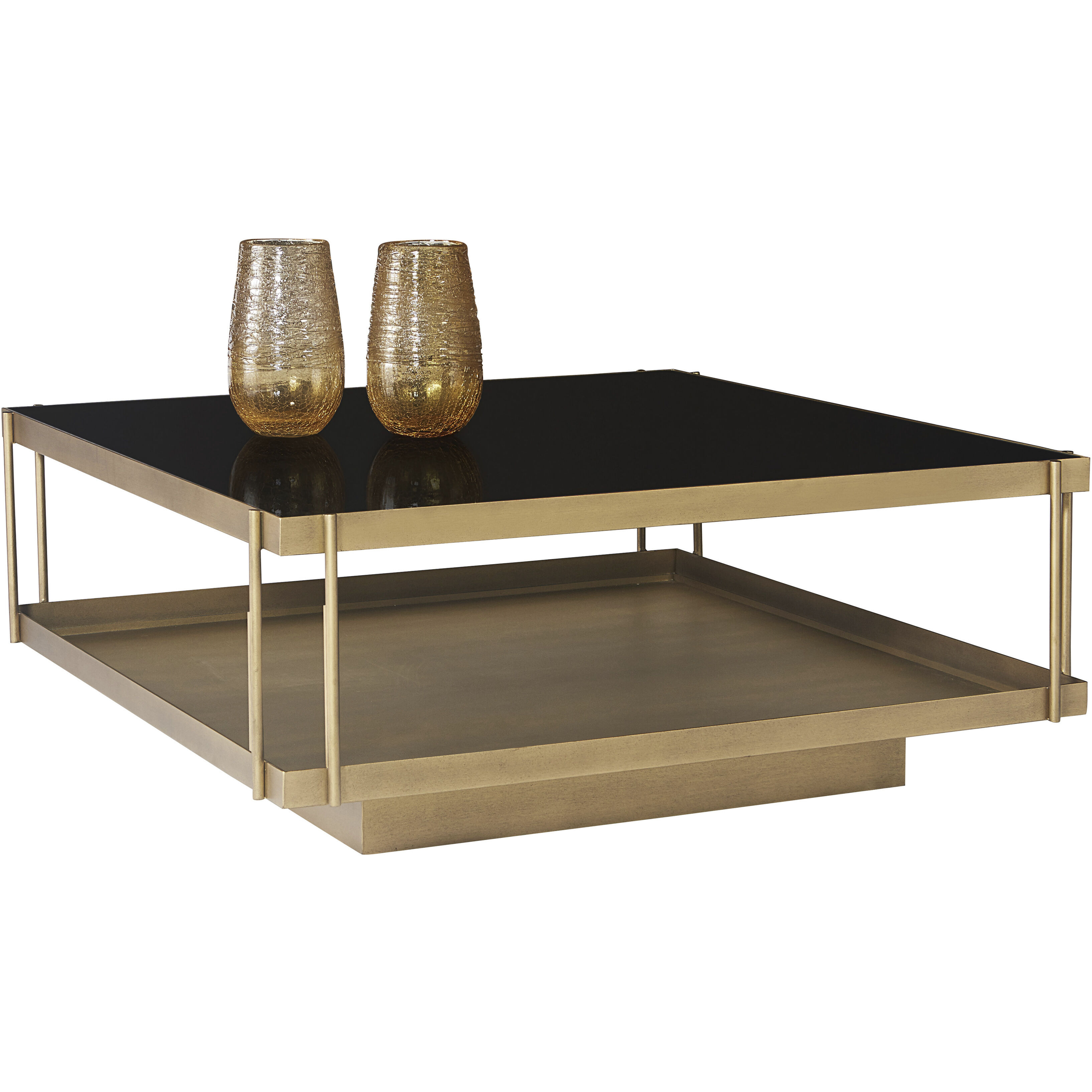 Finch 40 X 40 inch Black / Antique Brass Coffee Table